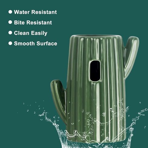 BUCATSTATE Cactus Ceramic Leakproof Hamster Water Bottle Gerbils Water Bottles with Holder Water Feeder for Small Animals (Green) in Kuwait