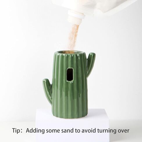 BUCATSTATE Cactus Ceramic Leakproof Hamster Water Bottle Gerbils Water Bottles with Holder Water Feeder for Small Animals (Green) in Kuwait