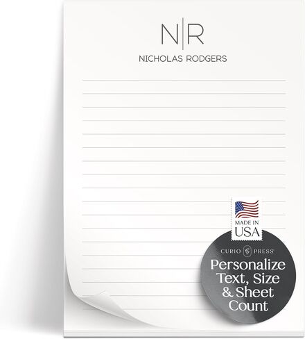 Curio Press Personalized Stationery Notecards for Women, Thin Line Flat in Saudi Arabia