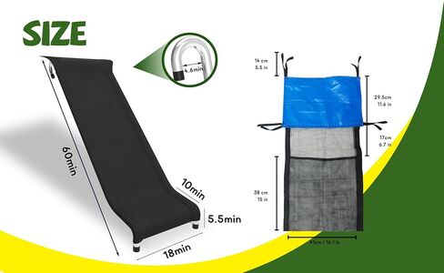 Trampoline Safe Slide for Kids, Universal Hook Design, UV-Resistant Steel & Fabric with Shoe Storage Pocket, Universal Trampoline Accessories in Kuwait