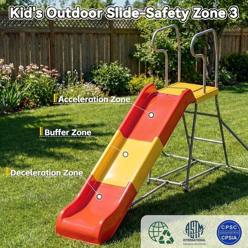Mersco 8.2Ft Water Slide for Kids, Outdoor & Indoor Freestanding Slide with Water Pipe & Stairs, Heavy Duty Playground Equipment - Playground Slide for Pool Side & Garden, Lawn, Ages 3-10 in Kuwait
