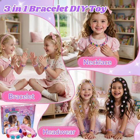 AOSITE Friendship Bracelet Making Kit for Girls 4-12, DIY Hair Gem Set Gift in Kuwait