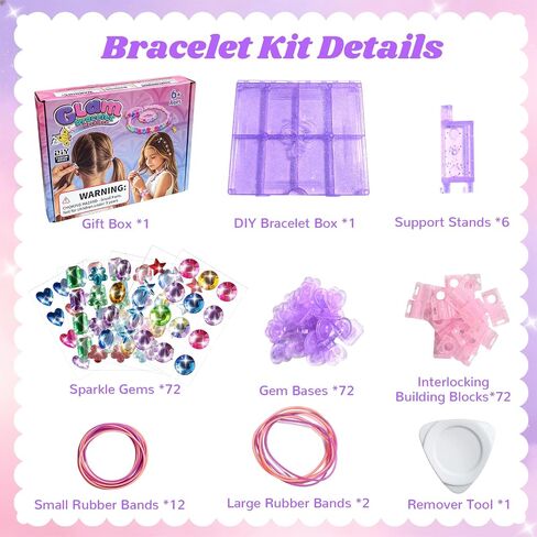 AOSITE Friendship Bracelet Making Kit for Girls 4-12, DIY Hair Gem Set Gift in Kuwait