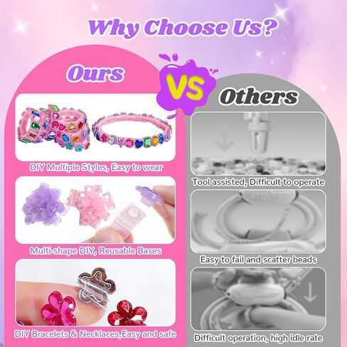 AOSITE Friendship Bracelet Making Kit for Girls 4-12, DIY Hair Gem Set Gift in Kuwait