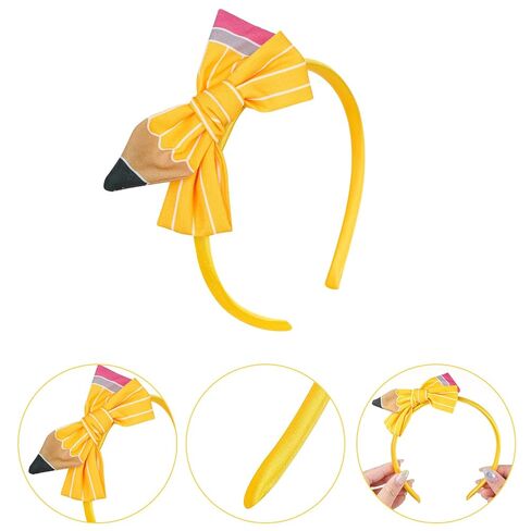 3Pcs Back to School Pencil Hair Bow Clips Headband Accessories for Girls in Kuwait