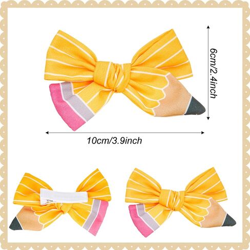 3Pcs Back to School Pencil Hair Bow Clips Headband Accessories for Girls in Kuwait