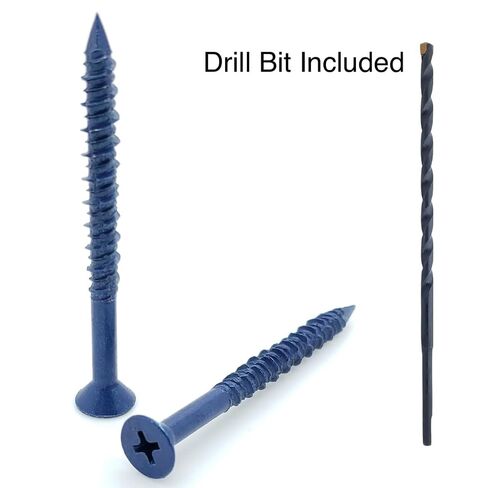 100 Qty 3/16" x 2-1/4" Flat Head Phillips Diamond Tip Concrete Screws to Anchor Masonry, Block & Brick (BCP482) in Kuwait