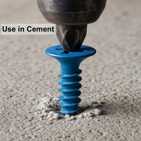 100 Qty 3/16" x 2-1/4" Flat Head Phillips Diamond Tip Concrete Screws to Anchor Masonry, Block & Brick (BCP482) in Kuwait