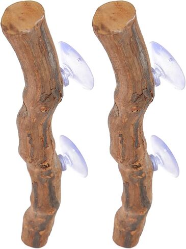 2pcs Reptile Wood Branch Perch Stand Suction Cups for Lizard Tanks in Kuwait