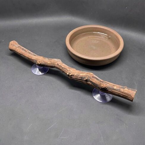 2pcs Reptile Wood Branch Perch Stand Suction Cups for Lizard Tanks in Kuwait