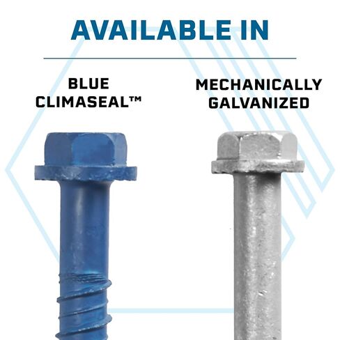 ITW Brands 24292 15 Pack, 5/16" x 2", Steel, Hex Washer Head, Large Diameter Tapcon Concrete Anchor , blue in Kuwait
