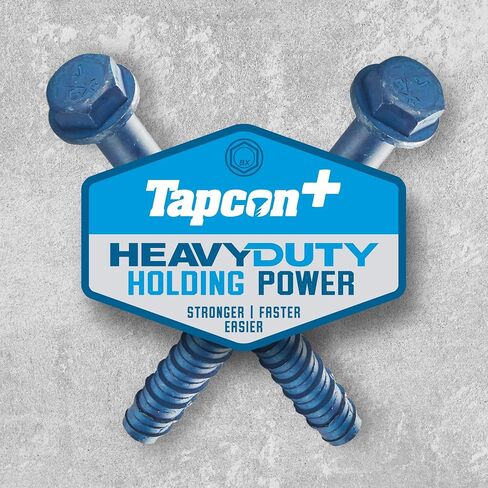 ITW Brands 24292 15 Pack, 5/16" x 2", Steel, Hex Washer Head, Large Diameter Tapcon Concrete Anchor , blue in Kuwait