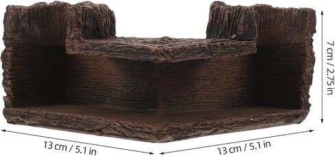 Ipetboom 2pcs Resin Wood-Like Fish Tank Cave for Corner, 5.12" X 2.76" in Kuwait