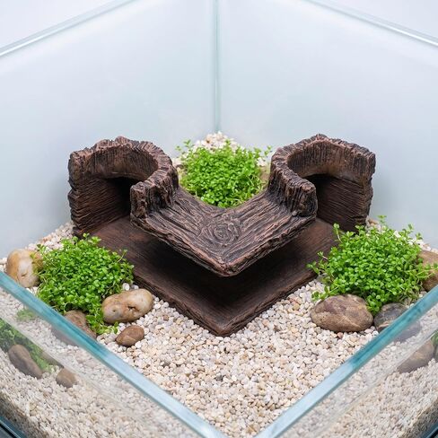Ipetboom 2pcs Resin Wood-Like Fish Tank Cave for Corner, 5.12" X 2.76" in Kuwait