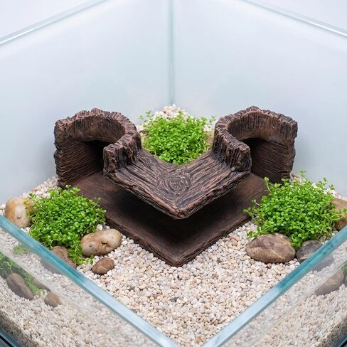 2pcs Aquarium Cave Hide Tunnel Resin Wood-Like Corner Shelter in Kuwait