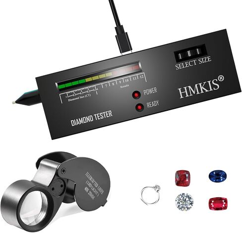 HMKIS Diamond Tester Pen & 40X Jeweler Magnifying Glass Kit in Kuwait