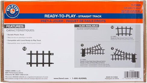 Lionel Ready-to-Play Straight Track Pack, 6-1/4", 12 pieces, Black in Kuwait