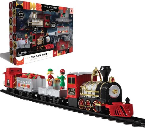 FAO Schwarz 30-Piece Motorized Holiday Train Set with 18 Ft of Track in Kuwait