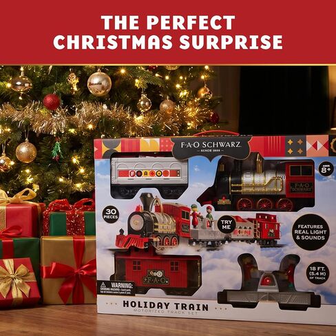 FAO Schwarz 30-Piece Motorized Holiday Train Set with 18 Ft of Track in Kuwait