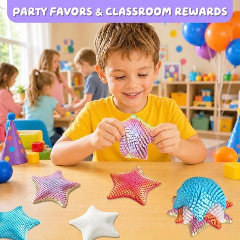 4 Pack 3D Printed Articulated Starfish Fidget Toys, 1 Glow-in-the-Dark in Kuwait