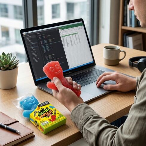 Incredible Novelties Sour Patch Squishy Toys Bundle (Blue + Red) – Scented Stress Relief Squeeze Toy Set – Soft Sensory Fidget for Relaxation, Desk Anxiety Relief, Hand Therapy & Focus Aid in Kuwait