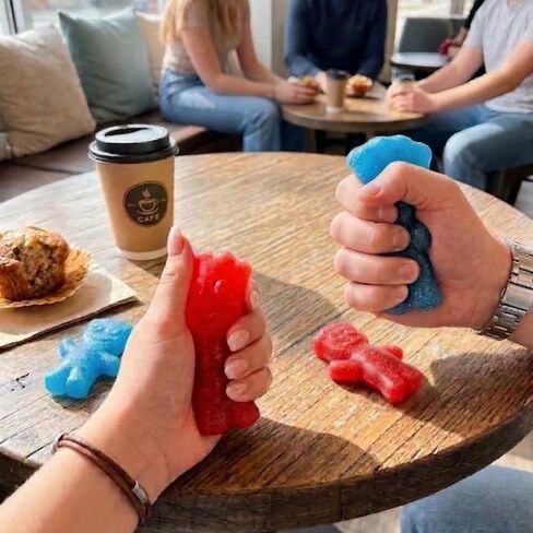 Incredible Novelties Sour Patch Squishy Toys Bundle (Blue + Red) – Scented Stress Relief Squeeze Toy Set – Soft Sensory Fidget for Relaxation, Desk Anxiety Relief, Hand Therapy & Focus Aid in Kuwait