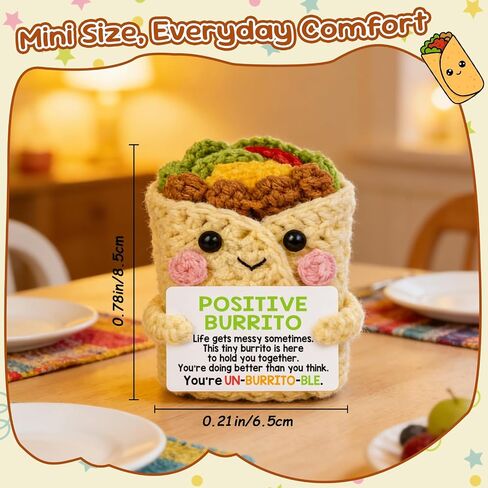 Positive Crochet Burrito Gifts for Women Men Best Friend Coworker in Kuwait