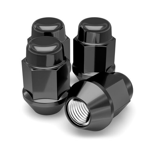 White Knight 1706SBK-4 Black M12x1.25 Bulge Acorn Lug Nut, 4 Pack in Kuwait