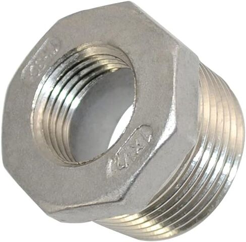 1" Male NPT to 3/8" Female NPT Female Reducing/Reducer Bushing Pipe Fitting,Adapter,Stainless Steel SS 304 Hex Bushing in Kuwait