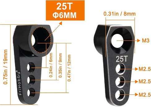 TRX-4M Upgrades 25T Aluminum Servo Horn 6mm Gear & Servo Arm for High Torque Micro Servos, TRX4M 1/18 RC Crawler Parts (2-Pack) in Kuwait