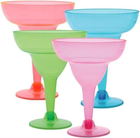Party Dimensions Neon 12 Count Plastic Margarita Cup, 12-Ounce in Kuwait