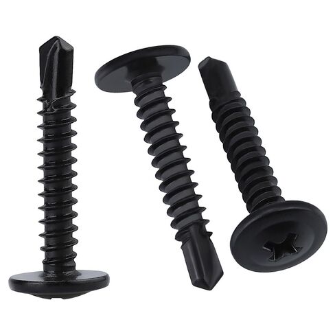 #8 x 1" Wafer Head Self Drilling Screws, Phillips Drive Self Tapping Screws, 410 Stainless Steel Sheet Metal Screws, No Pre-drilled Needs, 100 pcs in Kuwait