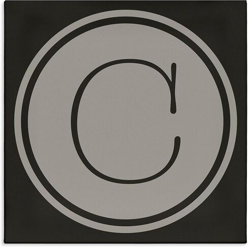 Stupell Industries Modern C Initial Circular Shape Elevator Key Canvas Wall Art in Kuwait