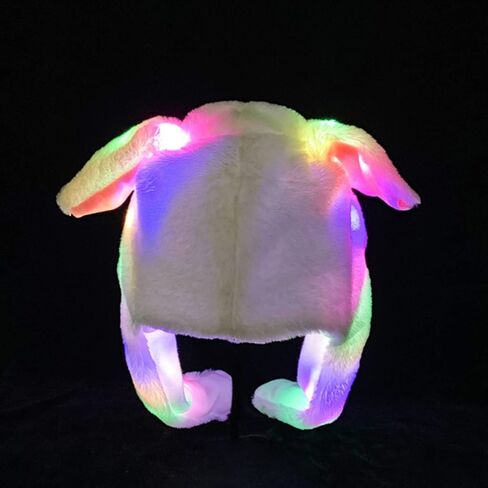 Rabbit Bunny Hat with Moving Ears, Funny Plush Cap for Kids and Adults, Christmas, Cosplay, Party, Cute Animal Hat, Multicolor in Kuwait