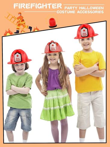 80 Pack Firefighter Hats Bulk Plastic Fireman Helmets Red Fire Chief Helmet for Birthday Halloween Role Play Party Dress Up Accessory in Kuwait