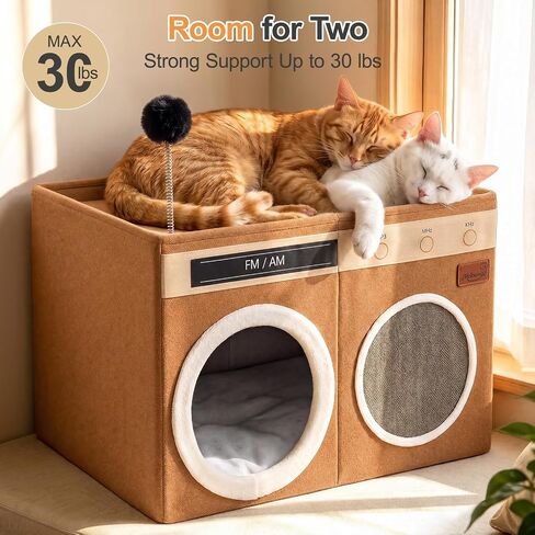 Retro Radio Cat House, Large Foldable Cat Bed Indoor Cat Cave in Kuwait