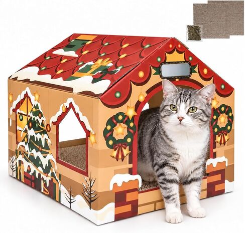 Halloween Cardboard Cat House Scratcher & Play Gift for Indoor Cats in Kuwait