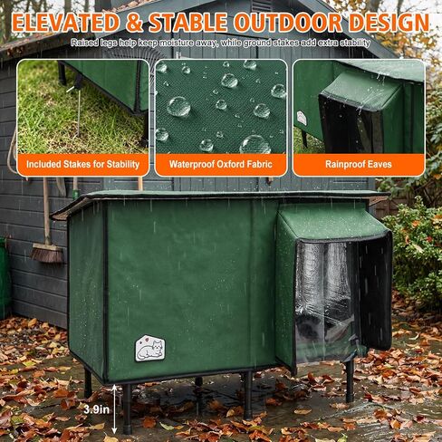 Heated Outdoor Cat House, Weatherproof Shelter with Heating Pad, Winter Use in Kuwait
