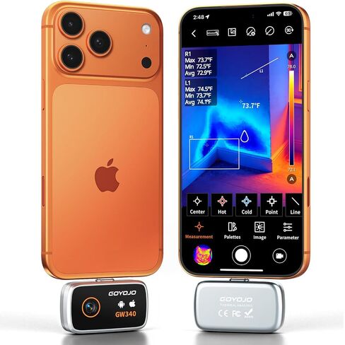 GOYOJO 256x192 Thermal Imaging Camera with Dual-Light Fusion, -4~1022°F, Handheld Infrared Thermal Imager for Home Inspection HVAC Electrical Plumbing Leak Detection and Mechanical Maintenance in Kuwait