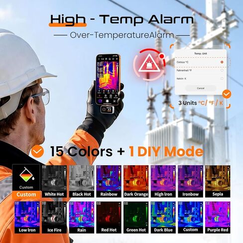GOYOJO 256x192 Thermal Imaging Camera with Dual-Light Fusion, -4~1022°F, Handheld Infrared Thermal Imager for Home Inspection HVAC Electrical Plumbing Leak Detection and Mechanical Maintenance in Kuwait