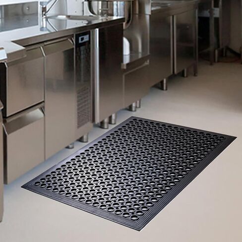 Rubber Door Mats Anti-Fatigue Floor Mat for Kitchen New Bar Floor Mats Commercial Heavy Duty Non-Slip Mat Black 36" x 60" in Saudi Arabia