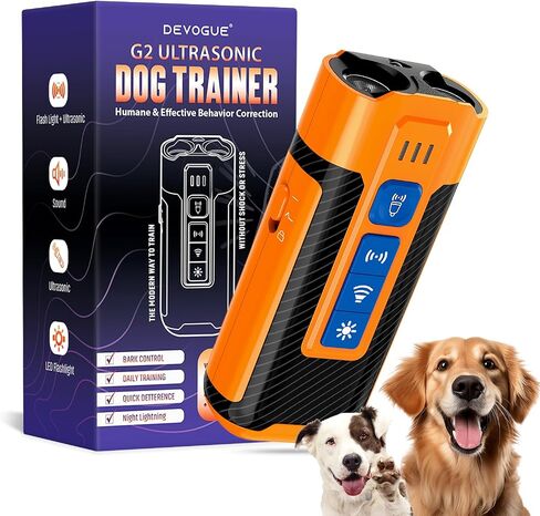 DEVOGUE® Dog Bark Deterrent Devices with Different Training Modes – Rechargeable Anti Barking Device for Dogs – 10 to 12 Meter Long Range Ultrasonic Dog Bark Deterrent in Kuwait