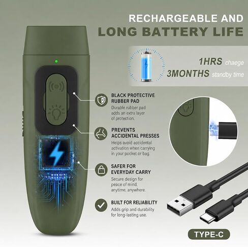 Ultrasonic Dog Bark Deterrent, Keychain, Rechargeable, LED Light in Kuwait