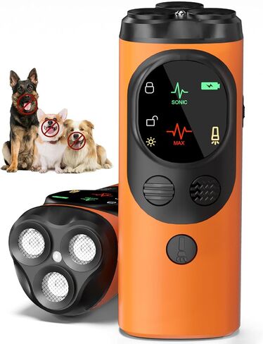 Dog Sonic Bark Deterrents Devices for Own or Neighbor's Dog, 3X Ultrasonic anti barking device for dogs Bark Deterrent Safe & Effective Stop Dog Barking Device with LED Flashlight Dogs Training Tools in Kuwait