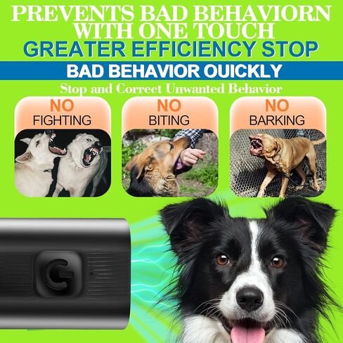 Mini Ultrasonic Dog Bark Deterrent Device - Stop Dog Barking Device for Own or Neighbor's Dog, Rechargeable Anti Barking Dog Trainer Portable Stop Barking Pet Training Tool in Kuwait