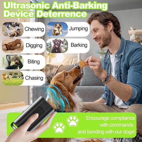 Mini Ultrasonic Dog Bark Deterrent Device - Stop Dog Barking Device for Own or Neighbor's Dog, Rechargeable Anti Barking Dog Trainer Portable Stop Barking Pet Training Tool in Kuwait