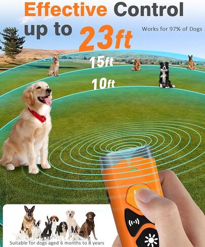 Dog Bark Deterrent Devices | Stop Your & Neighbor’s Dog Barking | 3X Ultrasonic & 23ft Range Anti Barking Device | Dog Behavior Correction Training Indoor Outdoor in Kuwait