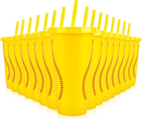 Hxezoc 16 Pieces Plastic Baseball Cups Reusable Cute Party Cups 24 oz Sports Party Gifts for Baseball Game Sport Birthday Party Decoration Supplies in Kuwait