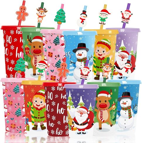 Jansun 6Pcs Halloween Color Changing Cups 12Oz Reusable Plastic Lids Straws in Kuwait