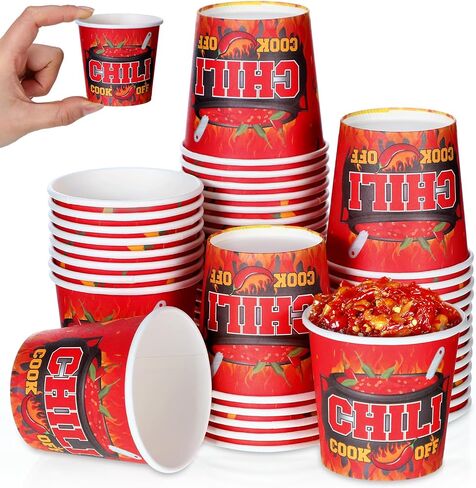 Teenyyou Chili Cook off Tasting Cups Mini Chili off Bowls, 4 oz in Saudi Arabia